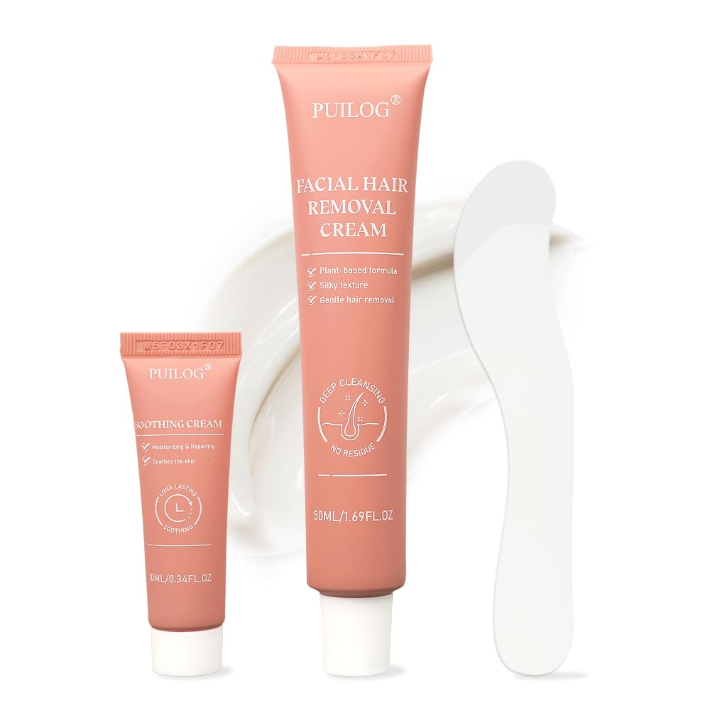 Facial Hair Removal Cream Kit for Women - Painless & Soothing
