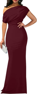 shengfan Formal Evening Dress for Women - Elegant Off Shoulder Maxi