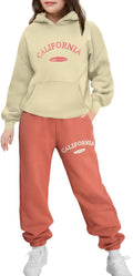 Girls 2 Piece Hoodie Sweatsuit Set - Cozy Oversized Pullover Clothing