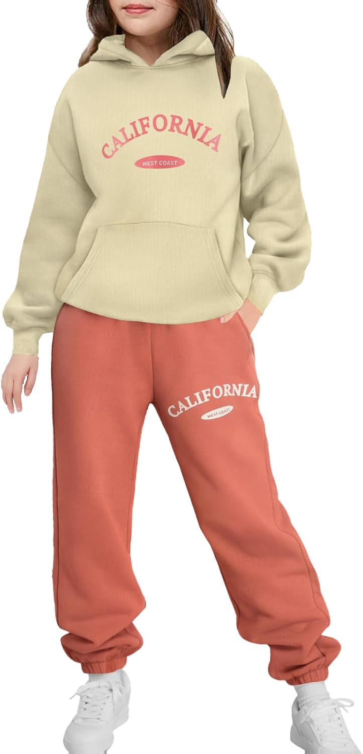 Arshinet Girls 2 Piece Outfits Hoodie Sweatsuit Sets for Fall