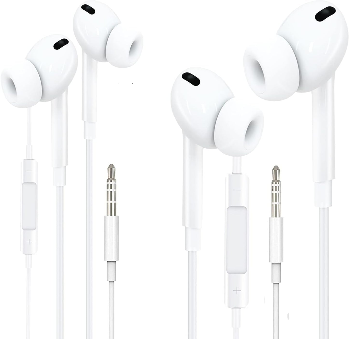 Aksenli 2 Pack Wired Earbuds HiFi Stereo with Volume Control