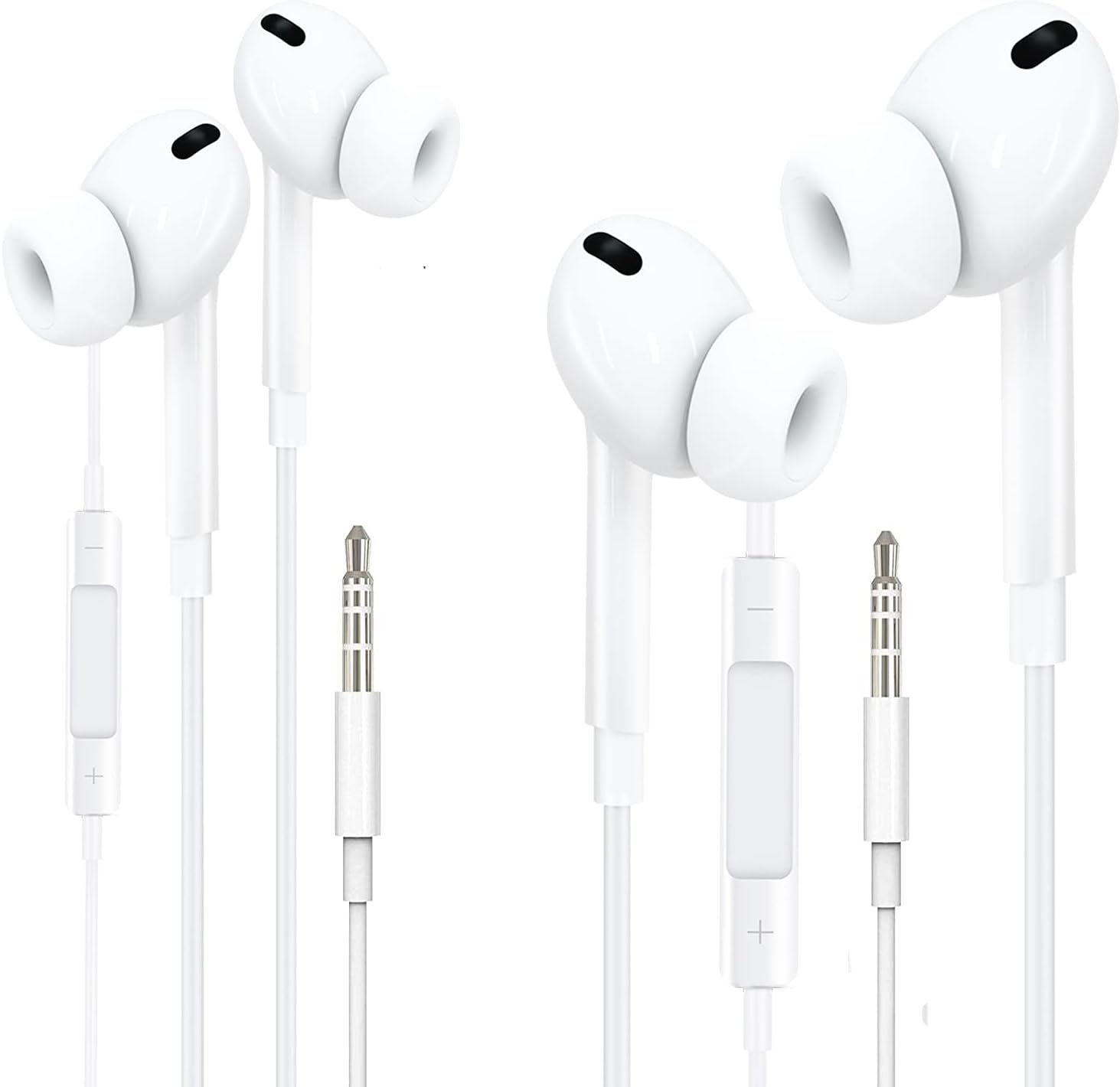 Aksenli 2 Pack Wired Earbuds HiFi Stereo with Volume Control