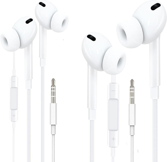 Aksenli 2 Pack Wired Earbuds HiFi Stereo with Volume Control