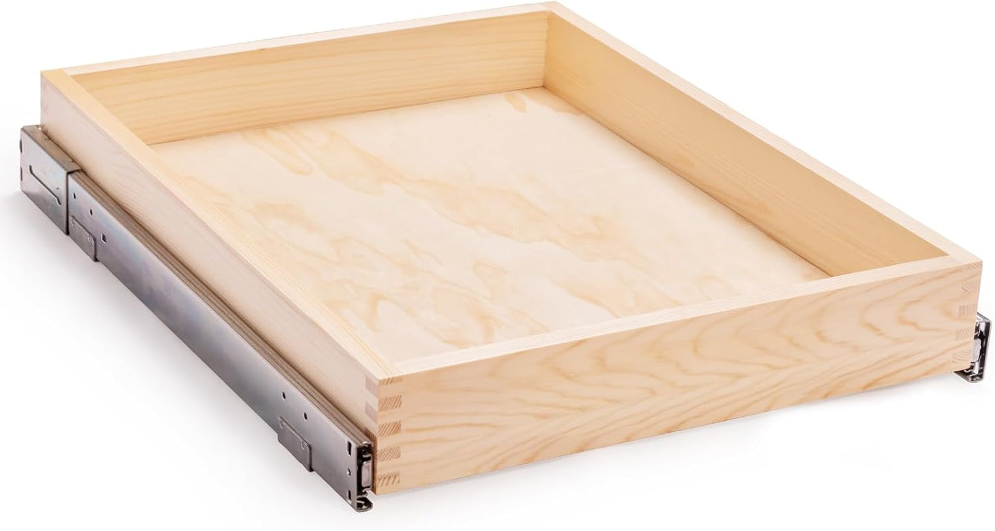 26in Pull Out Cabinet Drawer Organizer with Soft Close Feature