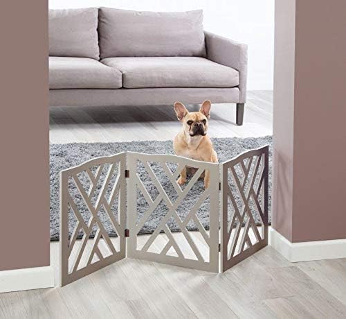 Indoor Outdoor Solid Wood Crisscross Freestanding Pet Gate