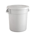 20 Gallon White Round Commercial Trash Can with Lid - Durable