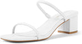 Shoe'N Tale Strappy Heels for Women Square Open Toe Low Block Heel 9