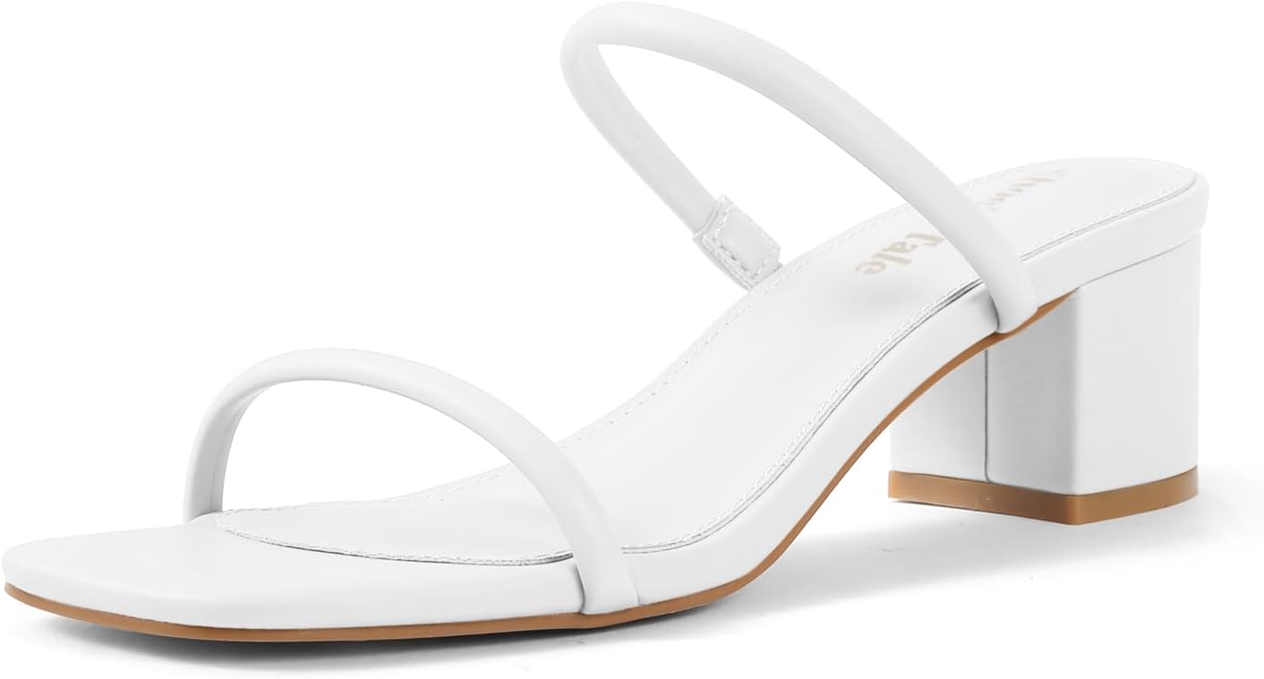 Shoe'N Tale Strappy Heels for Women with Low Block Heel Style