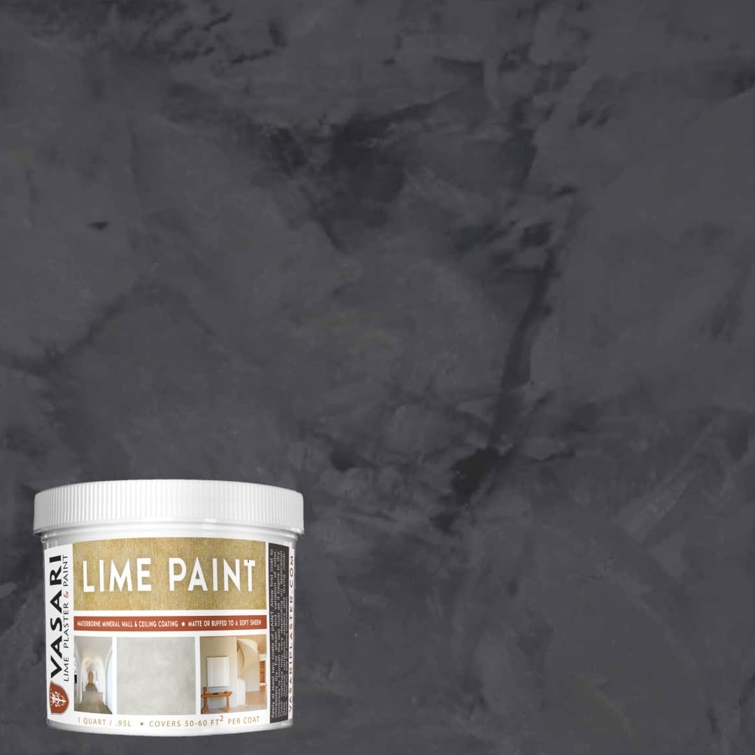 VASARI Lime Plaster & Paint - Carbon Black #27, 1 Quart Size
