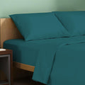 100% Organic Cotton Percale Sheets King Size - Cooling, Crisp Teal