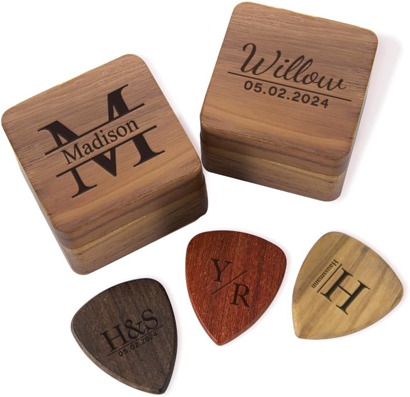 Personalized Wooden Guitar Pick Holder - BYFDIY