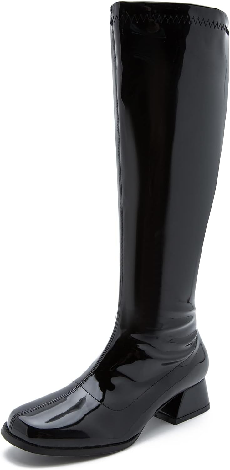 GOGO Boots for Women, Stylish Knee High Low Block Heel Shoes
