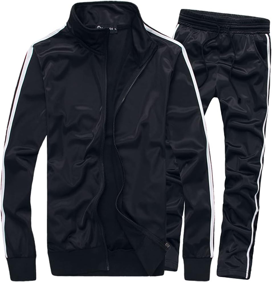 MACHLAB Men's Activewear Full Zip Warm Tracksuit Sports Set