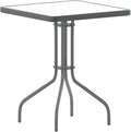 Flash Furniture Barker 23.5ft Square Tempered Glass Metal Table