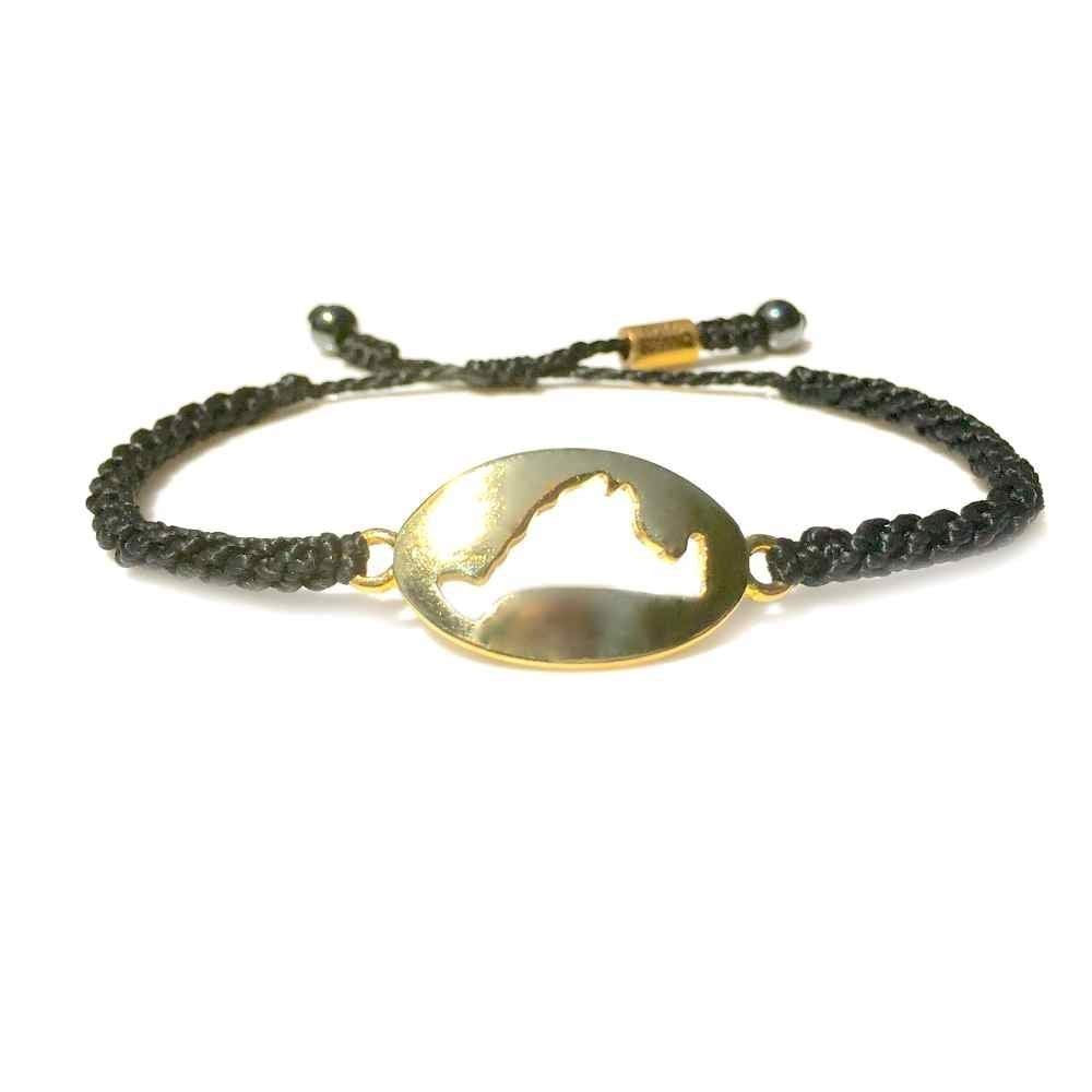 Martha's Vineyard Bracelet with Black Rope and Hematite Stones