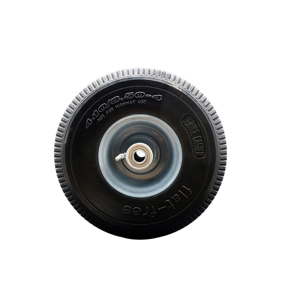 10in x 3in Flat Free Hand Truck Dolly Wheel with 280 lbs Capacity