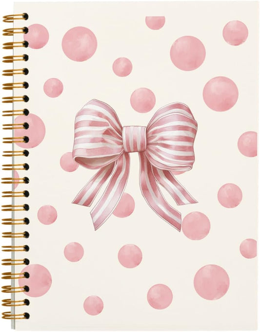 Pink Bow Hardcover Journal, ULEGIE, Pink Desk Accessory