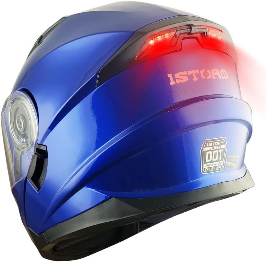 1Storm New Motorcycle Modular Full Face Helmet with LED Light