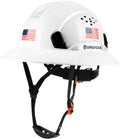 Full Brim Hard Hat Vented Construction Safety Helmet - Cooling Towel