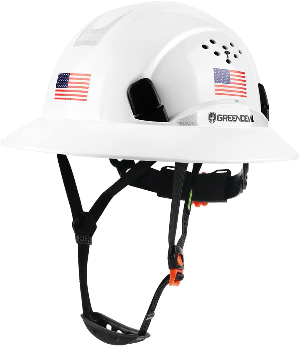 Green Devil Hard Hat with Cooling Towel