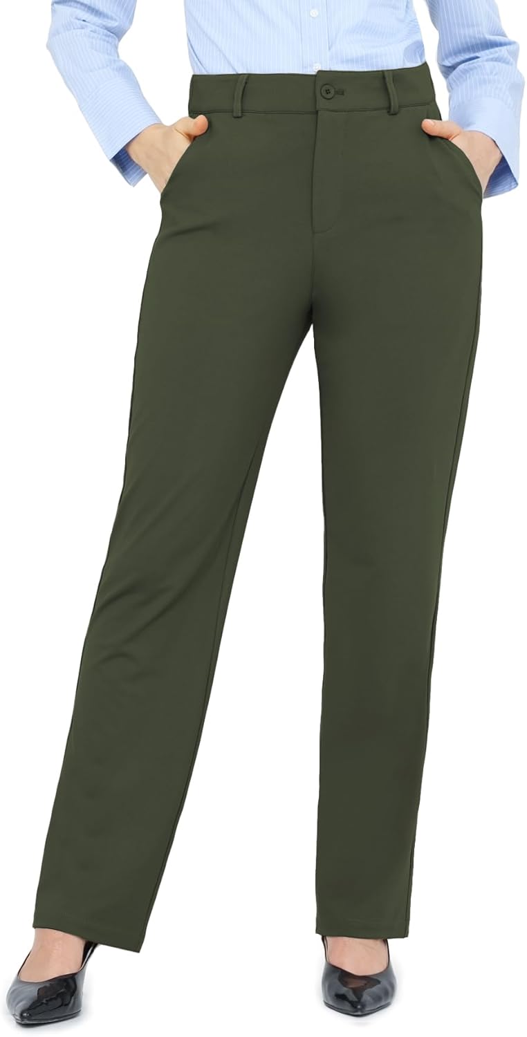 Bamans Dress Pants for Women - Tummy Control Office Trousers
