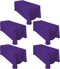 Purple 5-Pack Rectangular Tablecloths 90 in x 132 in - Floor Length