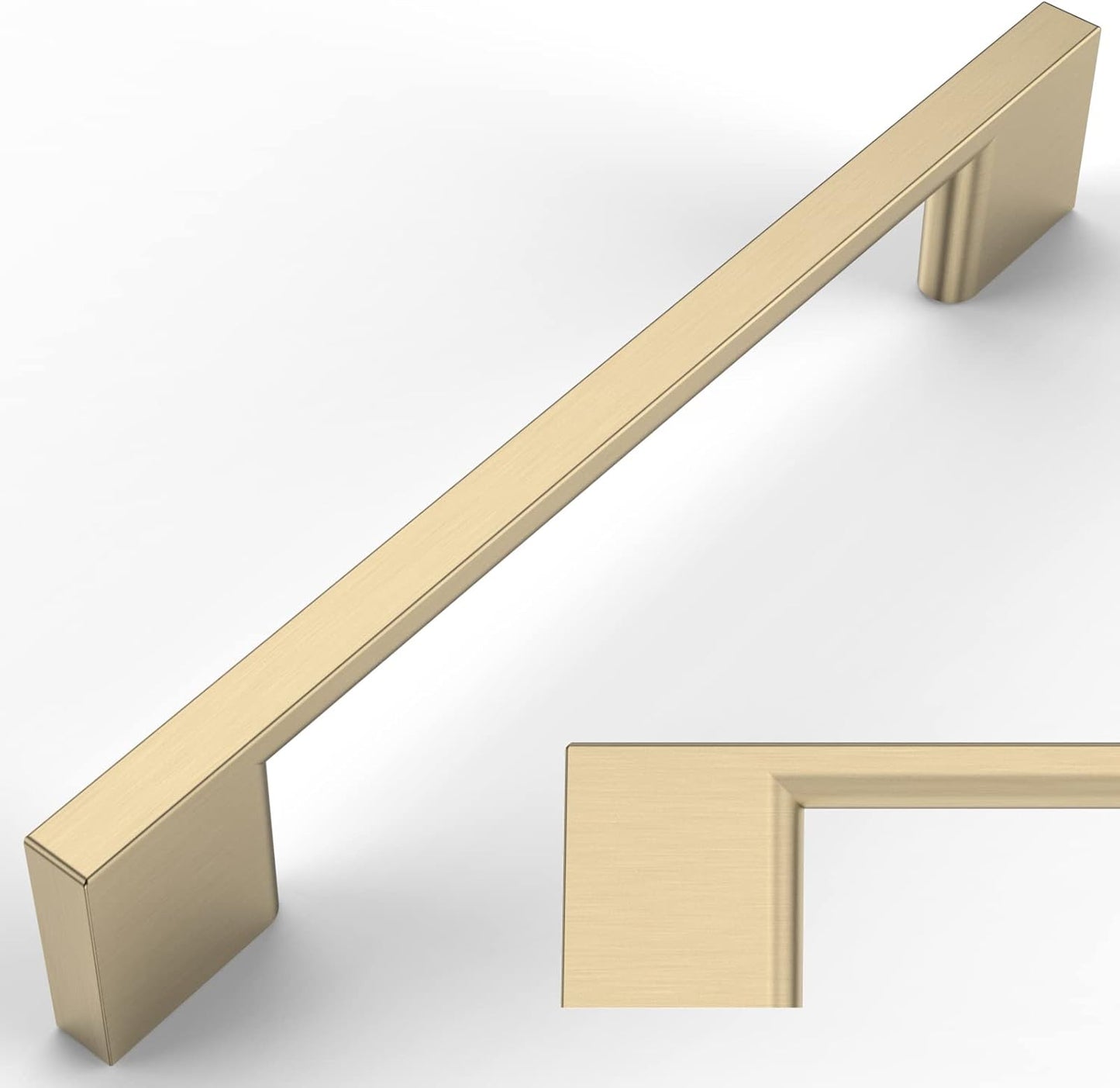 Amerdeco 10 Pack Brushed Brass Cabinet Pulls for Kitchen Use