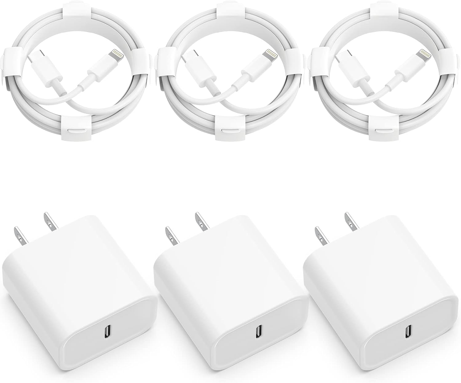 Fast Charge iPhone 3Pack 20W Type C Wall Charger Set