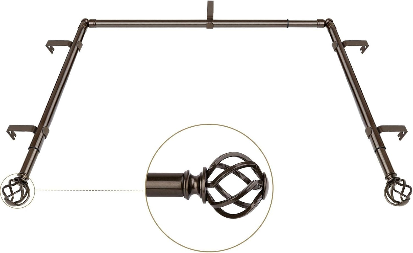 Stylish Bay Window Curtain Rod Set by KAMANINA