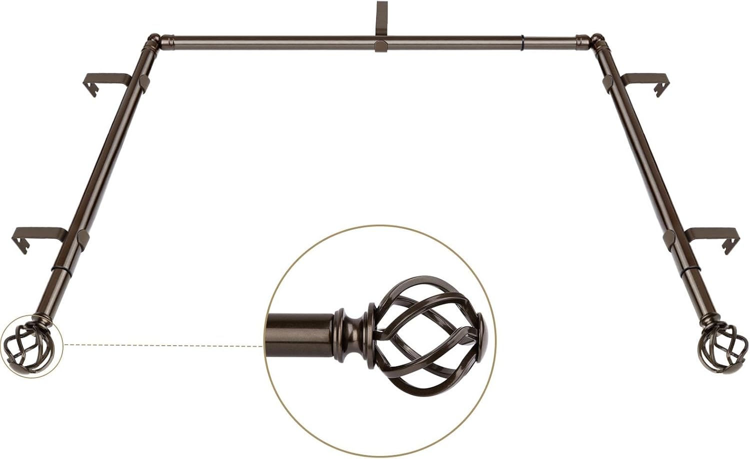 Stylish Bay Window Curtain Rod Set by KAMANINA
