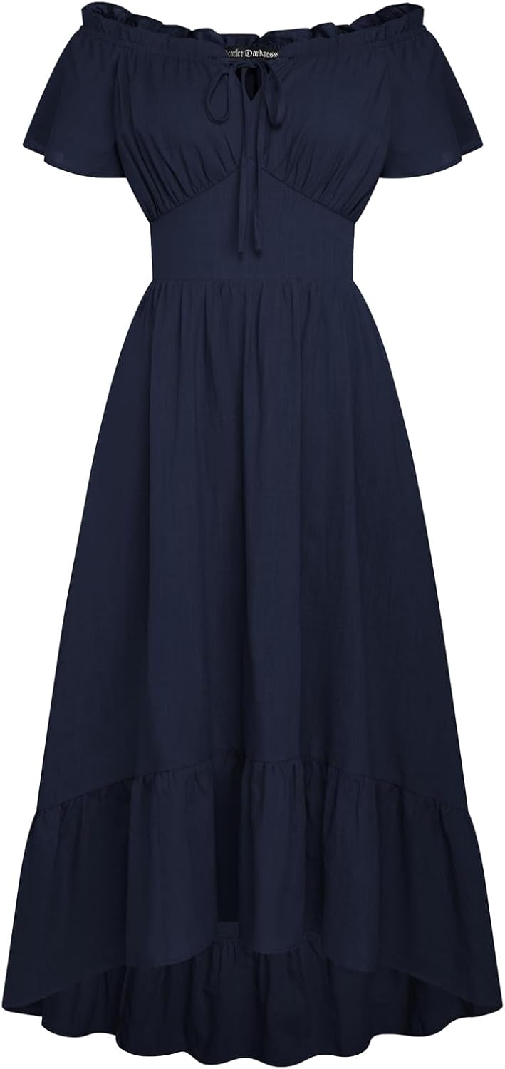 Scarlet Darkness Renaissance Dress for Women Off Shoulder Flowy