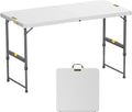 FanttikOutdoor 4ft Portable Folding Table - One-Hand Height Adjustment