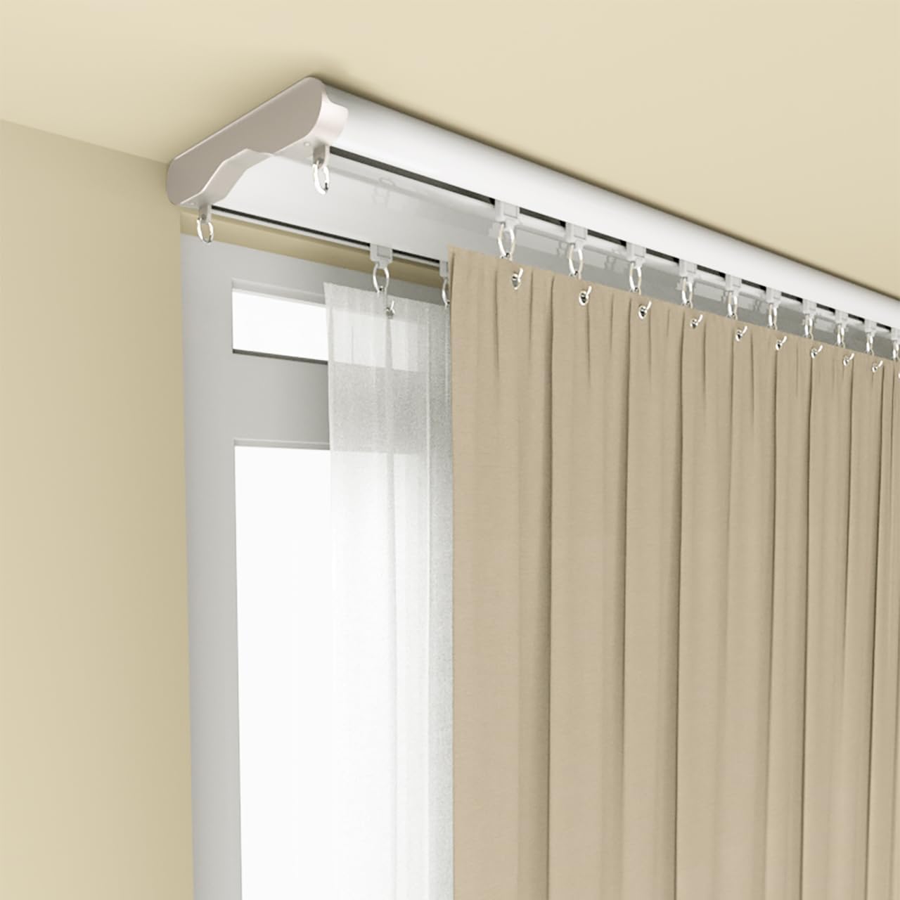 Silent Double Curtain Track System for Bedrooms and Hotels