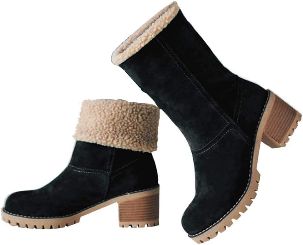 VIMISAOI Winter Boots for Women - Comfortable Slip On Ankle Shoes