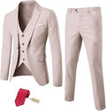 MYS Men's Slim Fit 3 Piece Suit Set Natural White - Tailored Look