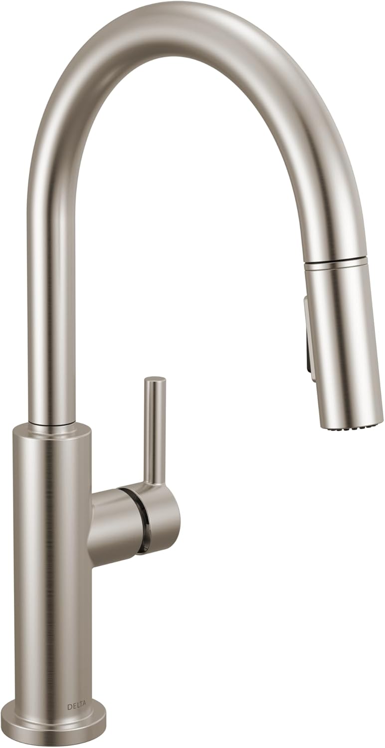 Delta Nicoli Brushed Nickel Kitchen Faucet with Pull Down Sprayer