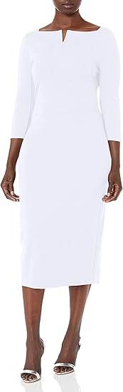 Marycrafts Women's Work Office Business Square Neck Sheath Midi Dress