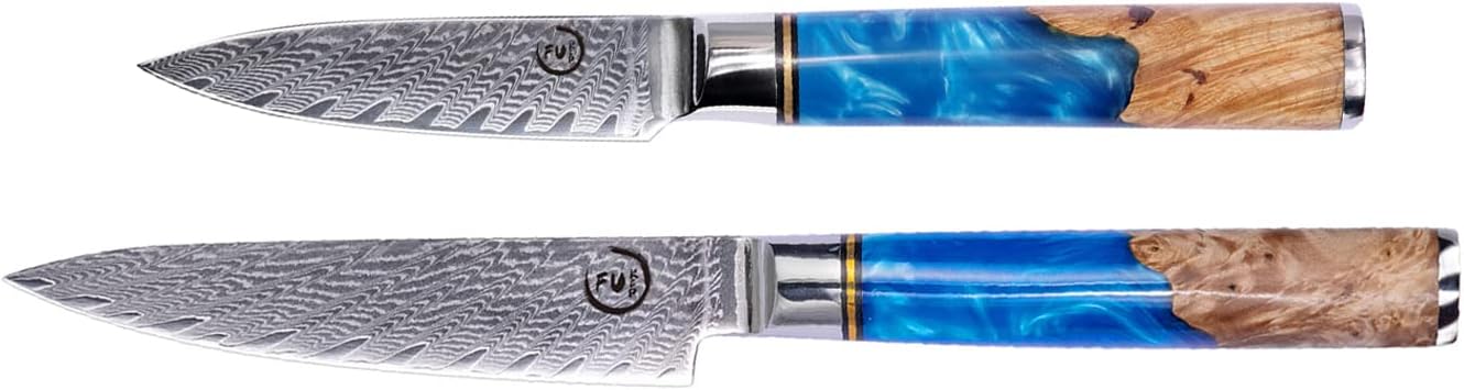 3.5-inch Damascus Paring Knife and 5-inch Kitchen Utility Knife