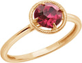 10k Gold Imported Crystal March Birthstone Ring - Delicate Halo