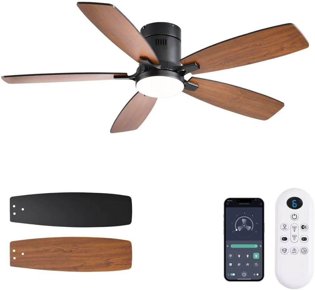 52 Inch Ceiling Fan with Lights and Remote Control for Home