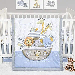 Noah's Ark 4-Piece Baby Nursery Crib Bedding Set for Infants