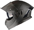 1Storm Motorcycle Full Face Helmet XL Dual Visor Matt Black - Safe