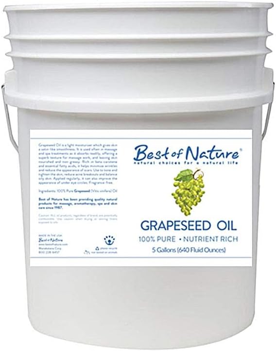 100% Pure Grapeseed Oil - Lightweight Moisturizer for Skin & Hair