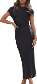 Elegant Satin Cowl Back Midi Dress - Wedding Guest Must-Have!