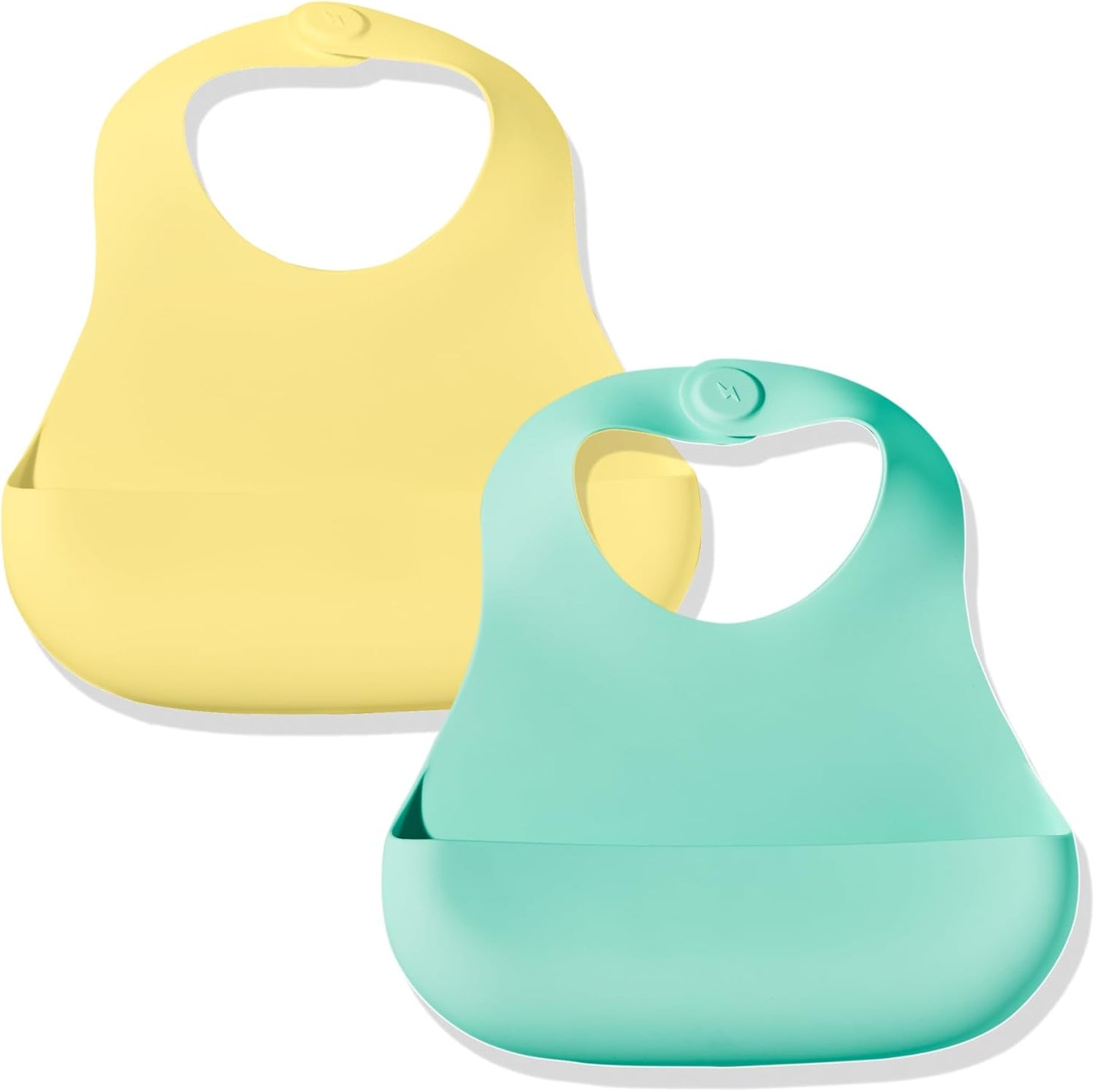 Magnetic Silicone Bibs 2-Pack Waterproof and Dishwasher Safe