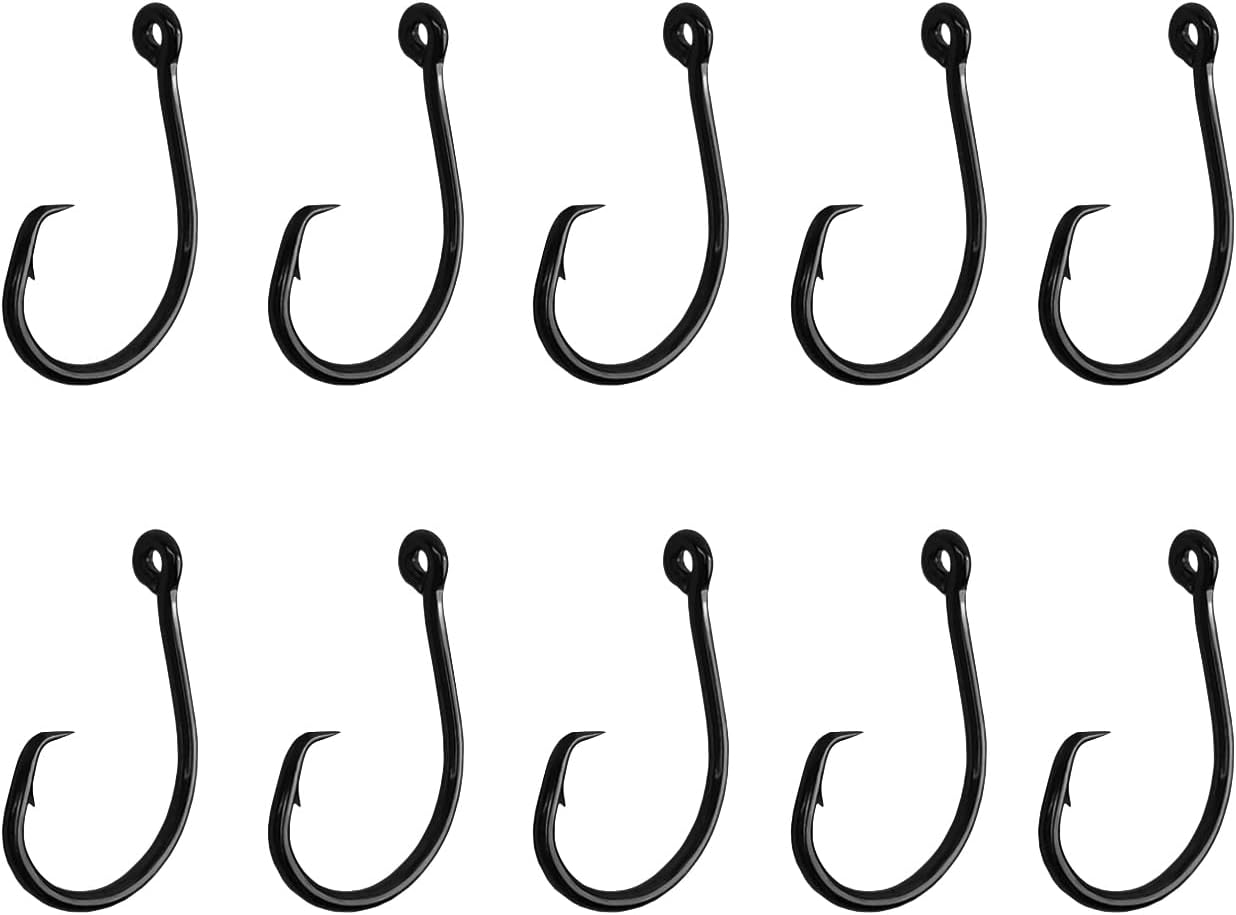 Premium 10PCS Circle Hooks Set for Tuna & Bass, HSYMQ