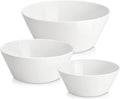 MALACASA Serving Bowls Set of 3 - Deep White Ceramic Mixing Bowls