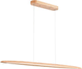 71 in Wood LED Linear Pendant Light - Natural Ash Minimalist