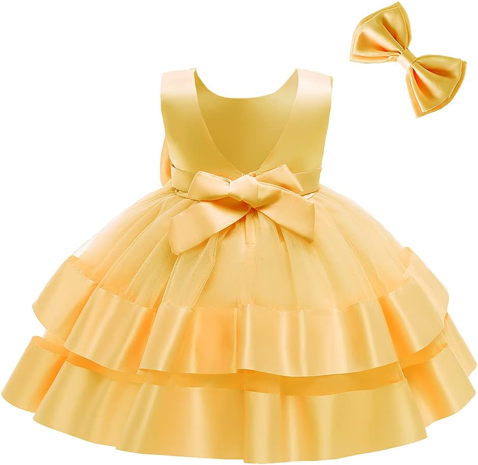3M-6T Baby Girl Ruffle Lace Backless Pageant Dress Gown