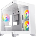 DIYPC DIY-CUBE01-W White Tempered Glass Micro-ATX Case - Clean Cooling